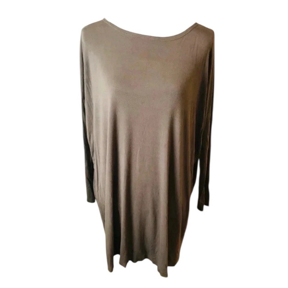 Cherish Long Sleeve Tunic Top Womens M/L Taupe Brown